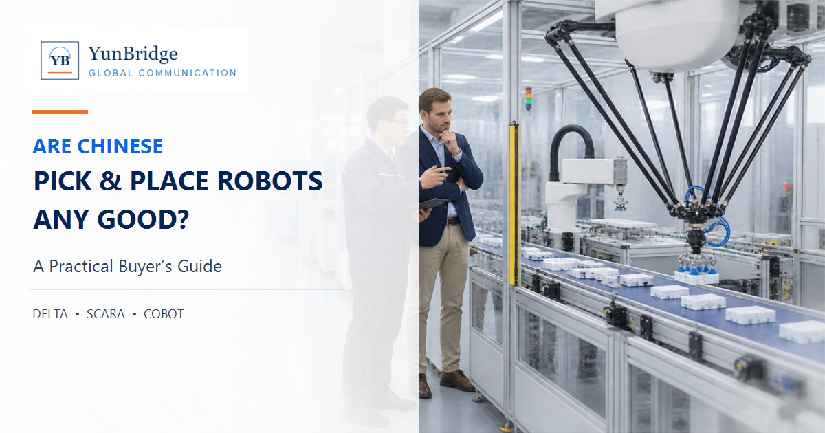 Chinese pick and place robot buyer guide comparing Delta, SCARA and cobot solutions